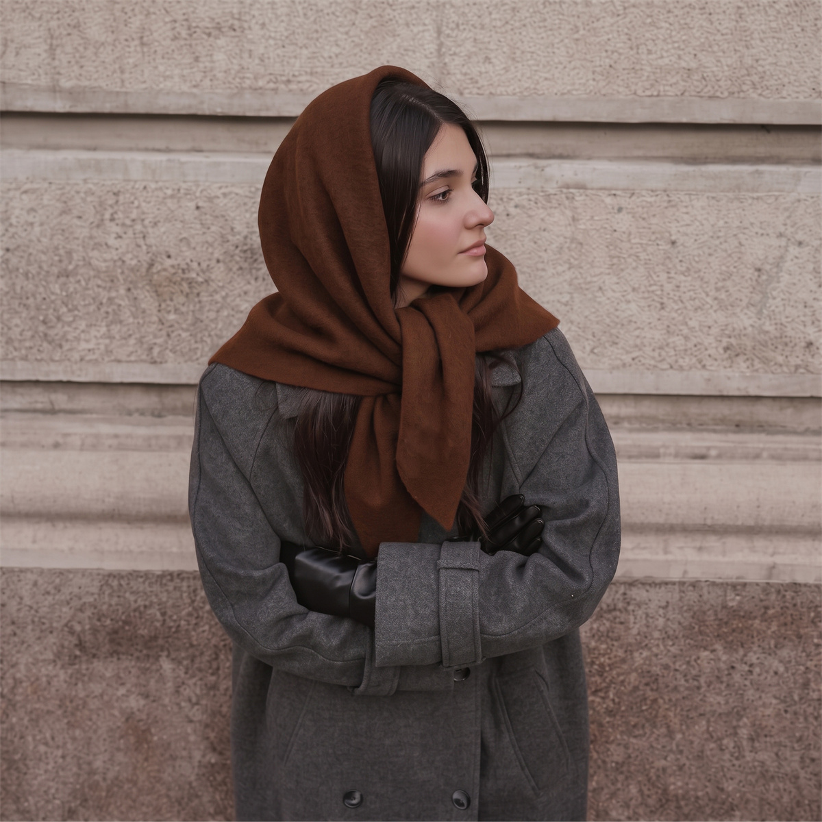 Shawl Wrap Winter - Sciarpa Triangolare Calda in Maglia per