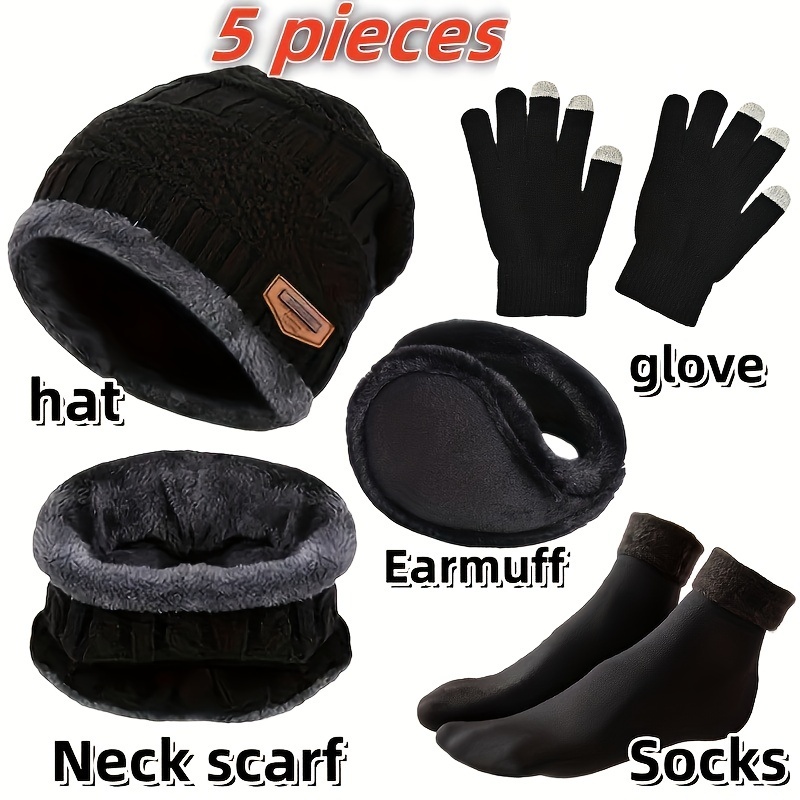 Wool Scarf Men - Cappello invernale da uomo, sciarpa invernale